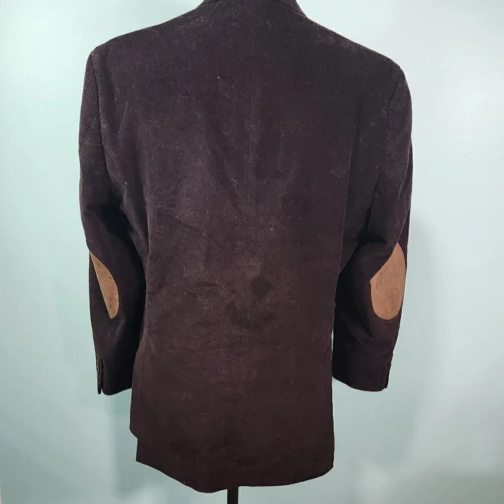 Tommy Hilfiger Brown Corduroy Two-button Blazer Jacket Lot L